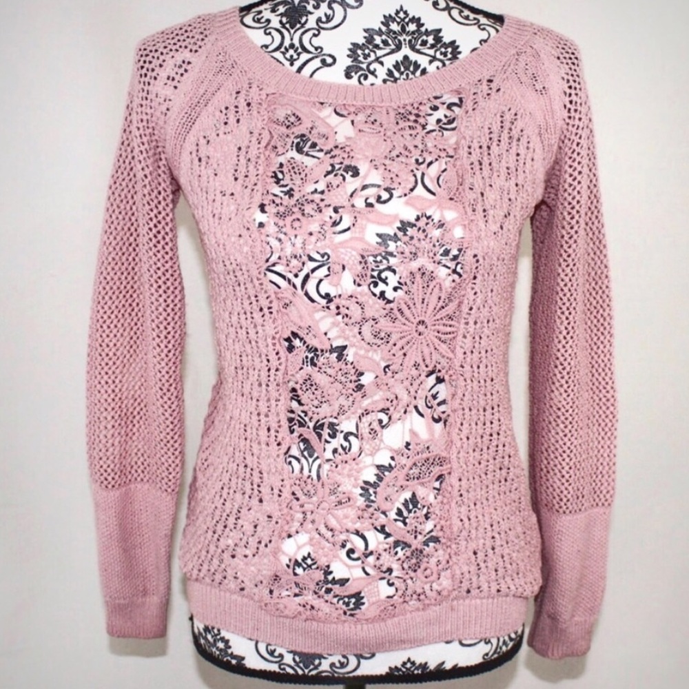 Blush Crochet Floral Sweater - Picture 2 of 7